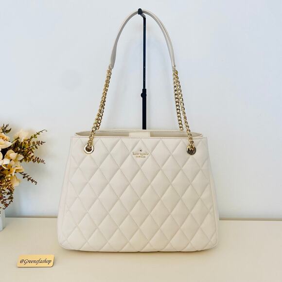 Kate spade purse carey tote shoulder bag parchment